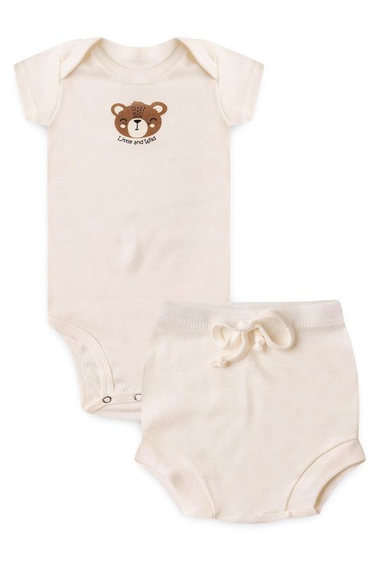 Conjunto Body Curto Off White Urso